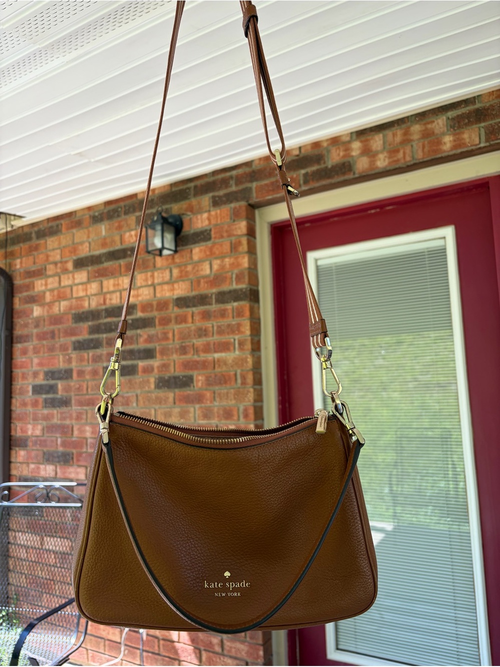 kate spade Brown Pebbled Leather Crossbody with Gold Hardware - Picture 3 of 4